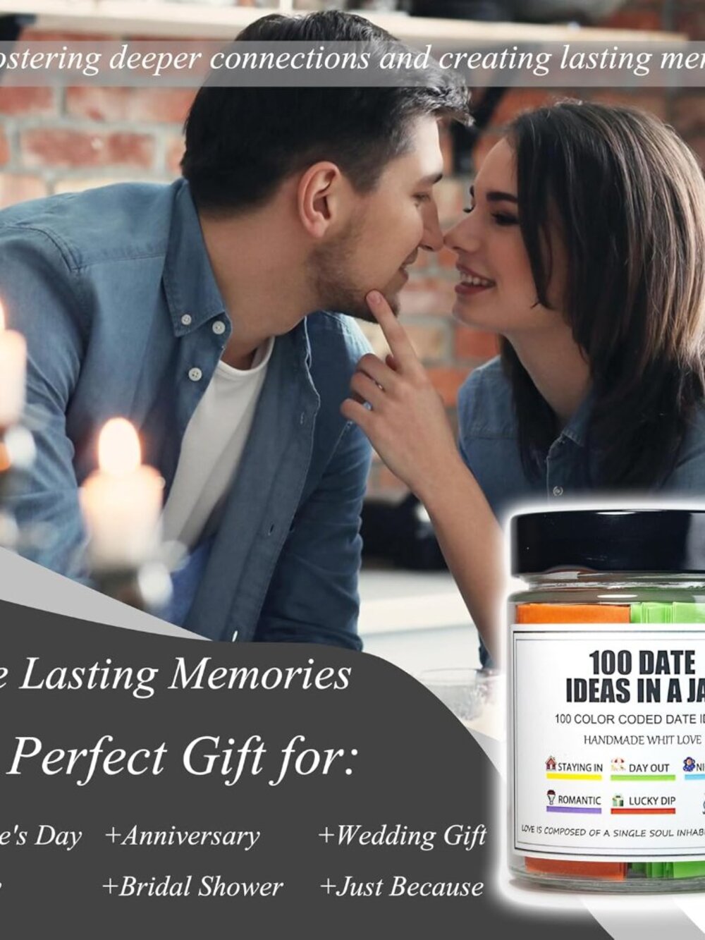 200 Date Ideas In A Jar,Date Night Ideas,Date Night games,Valentines Day Gifts F - Picture 6 of 6